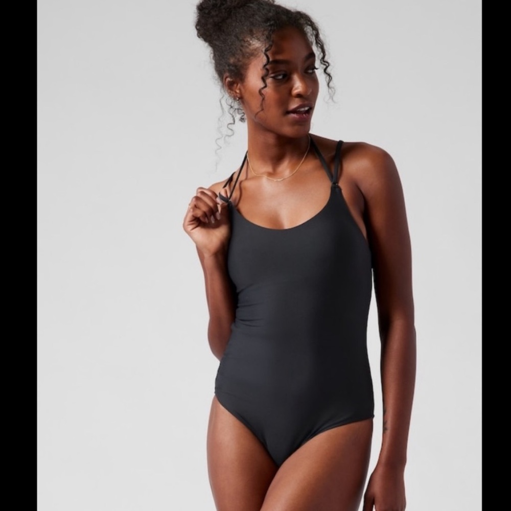 NWOT Athleta Keyhole Black One Piece Swim S Small